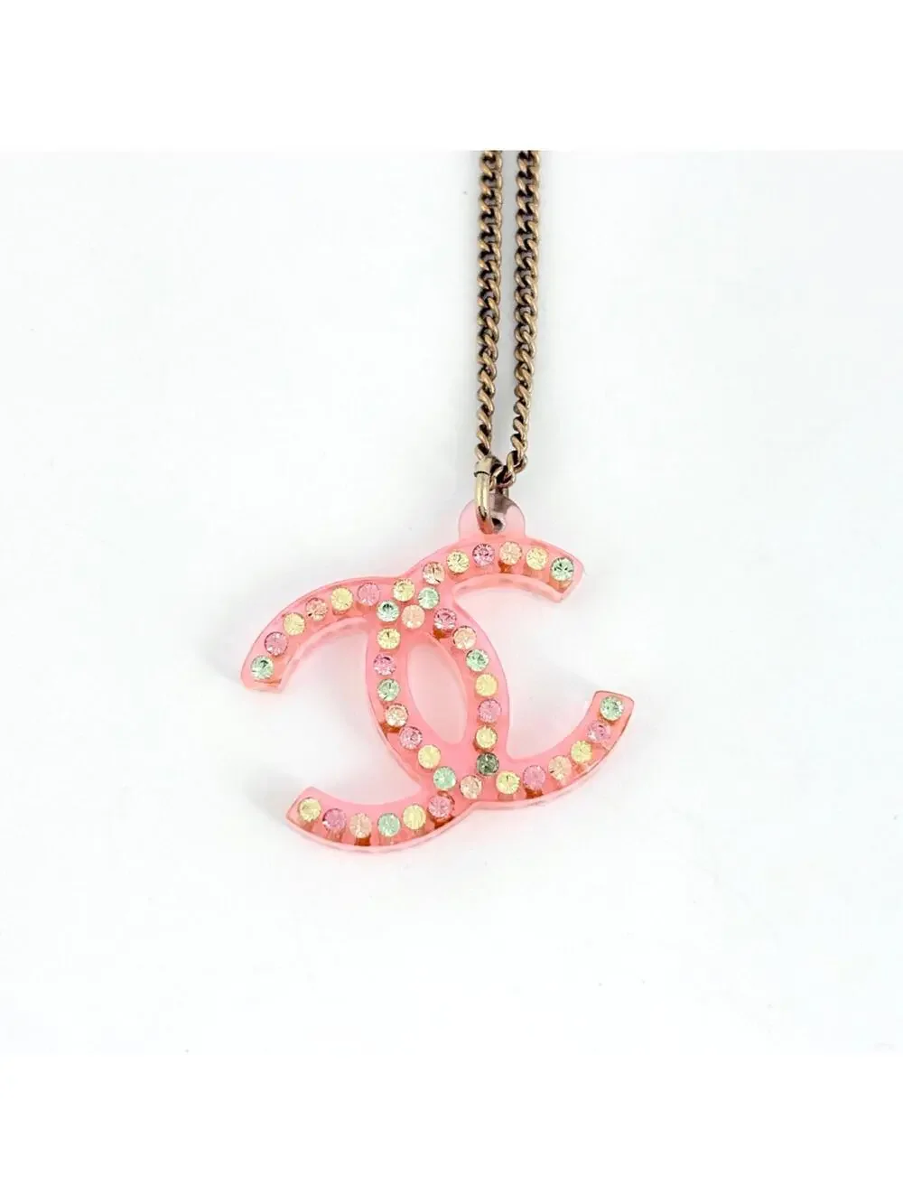 Chanel Cc Logo Pendant Necklace Metal #299770C72B